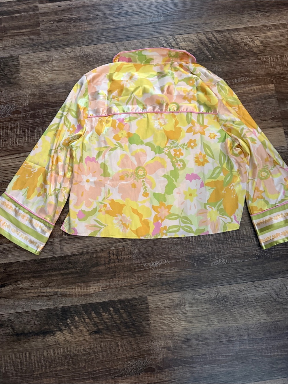 Women’s Floral Yellow & Pink Pajama Set - Picture 6 of 6